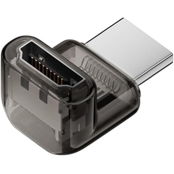 GUAJDE-90 Degree Up Angled HDMI Male to HDMI 2.1 Female Adapter UHD 8K 60hz HDTV Extender Transparent with Smart LED Light for Monitor TV Projector