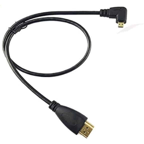 GUAJDE-Angled Micro HDMI to Standard HDMI Cable 1.64FT 90 Degree Right Angle Micro HDMI Male to HDMI Male Cable Connector(1pcs Right Angled)