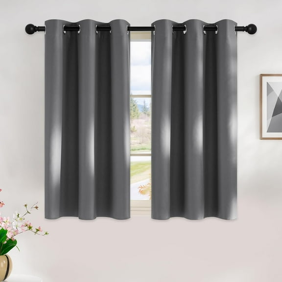 GUAJDE-Blackout Window Curtains 60 inch Length 2 Panels, 34 x 60 Inch, Taupe, Grommet Top Room Darkening Thermal Insulated Solid Vertical Drapes for Bedroom/Kid Room