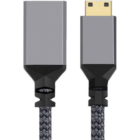 GUAJDE-CY Mini HDMI to HDMI Cable,Mini HDMI 1.4 Male to HDMI Female 4K Extension Cable for DV MP4 Camera DC Laptop