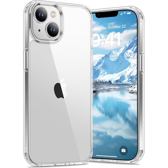 GUAJDE-Case for iPhone 14 Plus | Clear Anti-Yellowing, Hard Back, Military-Grade Drop Protection, Supports Wireless Charging - Transparent