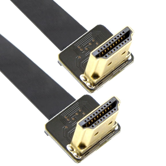 GUAJDE-Cord Ultra Slim Up Angled HDMI Male to Up Angled HDMI Male Extension FPC Flat Cable 1080P for FPV HDTV Multicopter Aerial Photography A2-A2 (10cm)