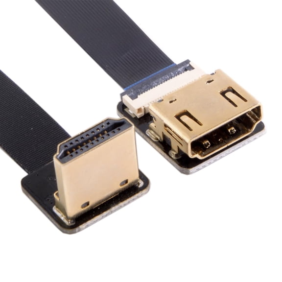 GUAJDE-Cord Ultra Slim Down Angled HDMI Male to HDMI Female Extension FPC Flat Cable 1080P for FPV HDTV Multicopter Aerial Photography A4-A3 (50cm)