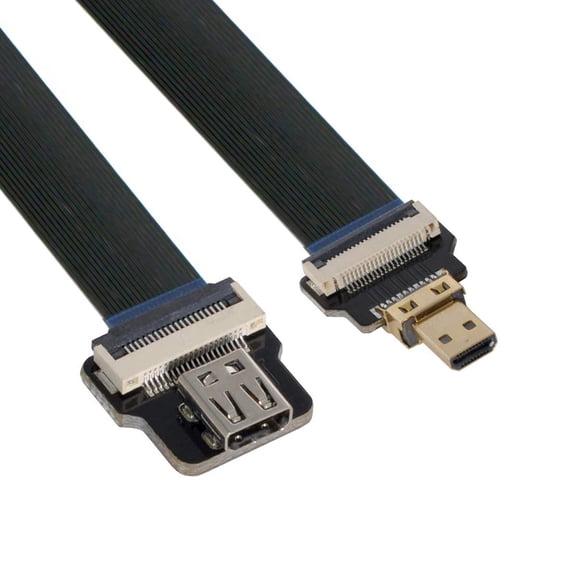 GUAJDE-Cord Ultra Slim Micro HDMI Male to Micro HDMI Female Extension FPC Flat Cable 1080P for FPV HDTV Multicopter Aerial Photography D1-D4 (80cm)