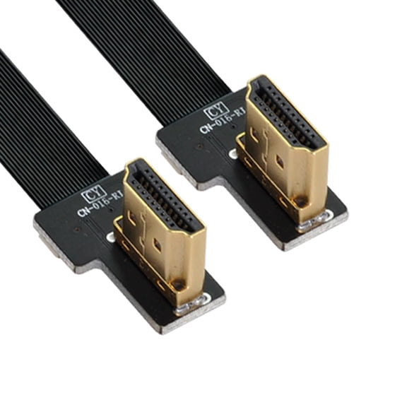 GUAJDE-Cord Ultra Slim Right Angled HDMI Male to Right Angled HDMI Male Extension FPC Flat Cable 1080P for FPV HDTV Multicopter Aerial Photography A6-A6 (10cm)
