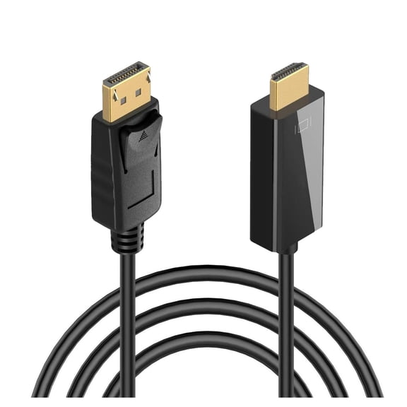 GUAJDE-Display Port (DP) to HDMI Cable, 4K 6FT Cord Unidirectional Transmission from DisplayPort to HDMI Only, Compatible with HP, Lenovo, AMD, NVIDIA, and Desktop Computers.
