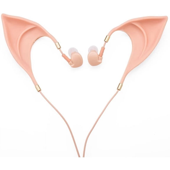 GUAJDE-Elf Earbuds Headphones in-Ear Headphones Hands-Free Headset with Mic for iPhone/iPad Android/Computer Cosplay Headset