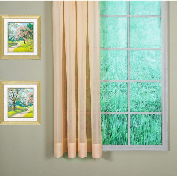 GUAJDE-Emelia Original Voile Panel 72", Peach, 60" W x 72" L