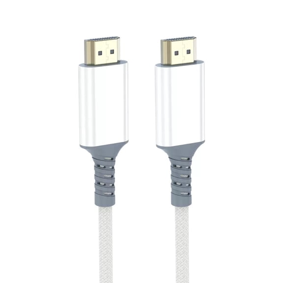 GUAJDE-HD Video Braided Wire White Aluminum Alloy case HDMI to HDNI Gray 8K@60Hz Backward Compatible 4K@240Hz Suitable for Laptop HD Monitor Projector (3.3FT)