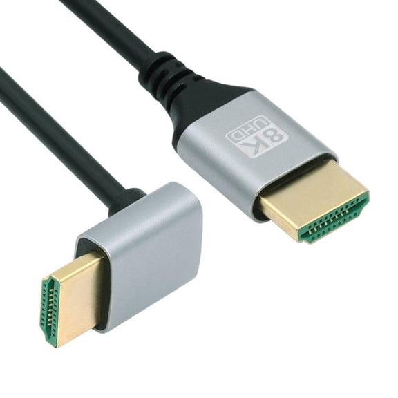 GUAJDE-HDMI 2.1 Cable HDMI Type A Male to Male 8K 4K HDTV 90 Degree Down Angled Extension Cable 0.5M