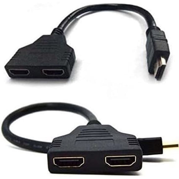 GUAJDE-HDMI Splitter 1080P HDMI Male to Dual HDMI Female 1 to 2 Way Splitter Cable Adapter Converter for HDTV Branded