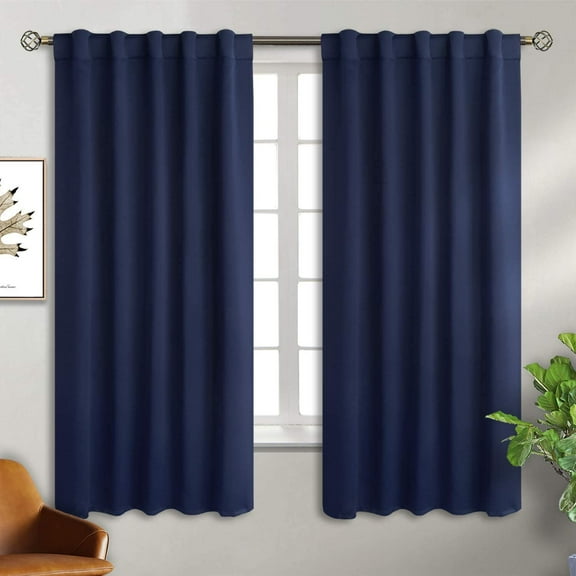 GUAJDE-Halloween Black Blackout Curtains 84 inches Long - Rod Pocket and Back Tab Thermal Insulated Bedroom Drapes for Living Room, 42 x 84 Inches, 2 Window Curtain Panels
