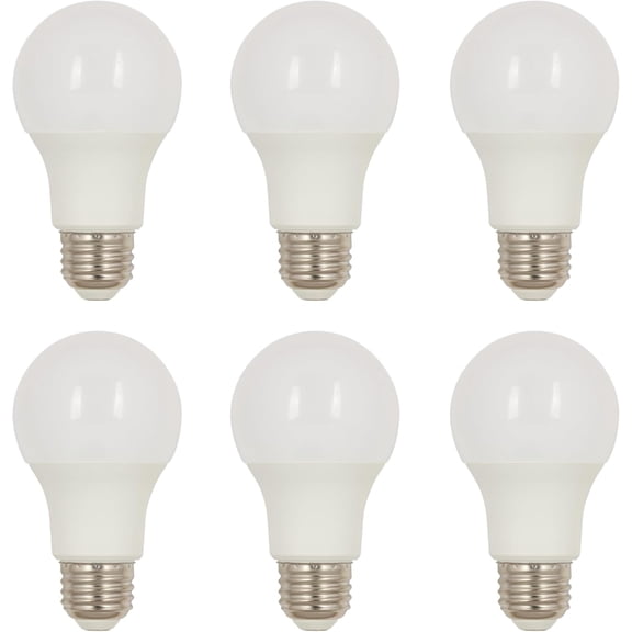 GUAJDE-Lighting 5294020 9 Watt (60 Watt Equivalent) A19 Soft White LED Light Bulb, Medium Base, 6 Pack