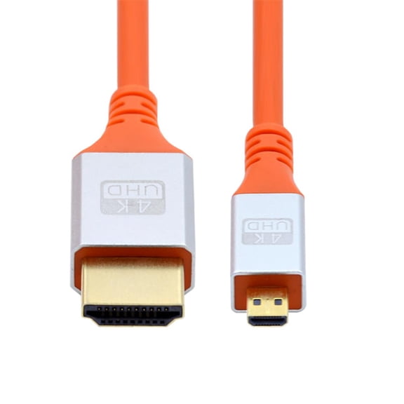 GUAJDE-Micro HDMI 4K to HDMI Hyper Super Flexible Cord HDTV Cable Ultra Soft High Flex High Speed Type-A Male to Male for Computer 2m