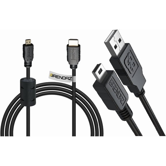 GUAJDE-Micro HDMI Cable High Speed + Mini USB Cable Kit by for GoPro HERO4 Black HERO4 Silver, HERO3+ HERO3 Cameras, HDMI Supports Ethernet Channel, 3D Video, 4K