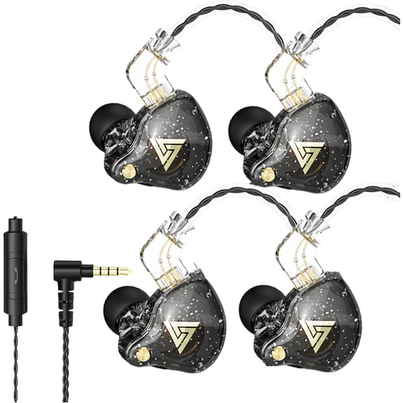 GUAJDE-QKZ AK6 Pro Wired IEM for Gaming Earbuds with MIC, in Ear Monitor Headphones, Deep Bass Sound, 1DD 10mm Dynamic Driver, IEM for Music Video Calling(2PCS Black)