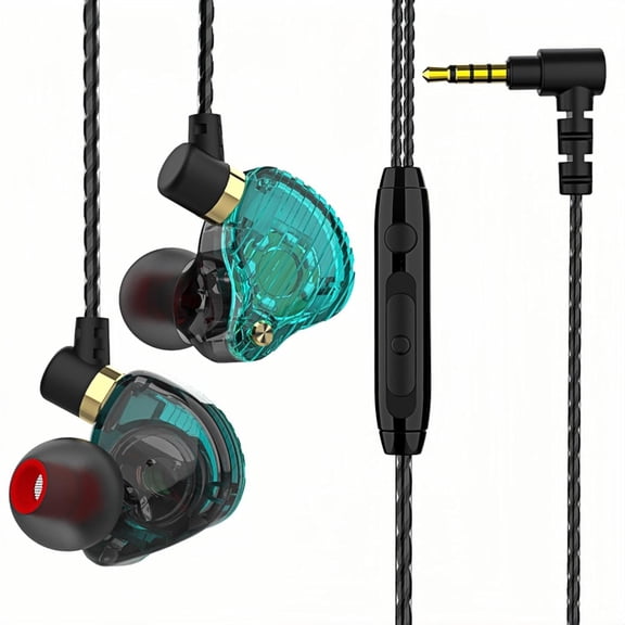 GUAJDE-QKZ SK3 Wired Gaming Earbuds,in Ear Monitor Headphones, IEM Earphones with 1DD, HiFi, Bass Sound with New 10mm Dynamic Driver for Video Music (Cyan)
