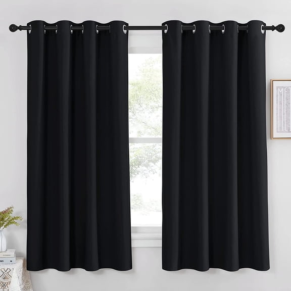 GUAJDE-Room Darkening Curtain for Living Room - Energy Saving Thermal Insulated Grommet Room Darkening Curtain/Drape for Bedroom (1 Panel, 46 by 72, Dark Mallard)