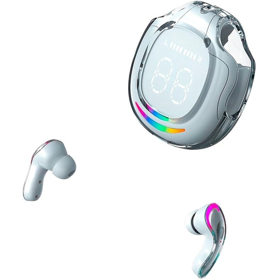 GUAJDE-TWS AI Language Translator Earbuds, Supports 144 Languages,Online Translation Real Time,Earphone 3-in-1 AccentsEarbuds Perfect for Travel Business and Learning Voice Language TranslatorWhite