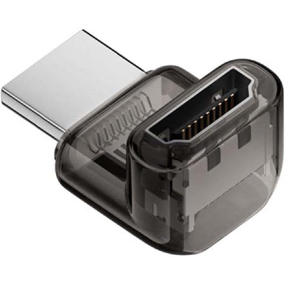 GUAJDE-UHD 8K 60hz Up Angled 90 Degree HDMI 2.1 Female to HDMI Male Extension Adapter Extender Transparent with Smart LED HDTV