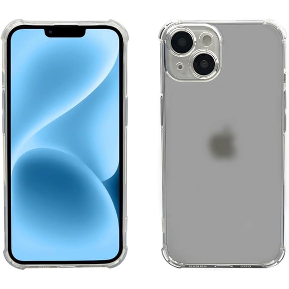GUAJDE-for iPhone 15 Case, Clear Transparents Silicone TPU Rubber Back Cover Case