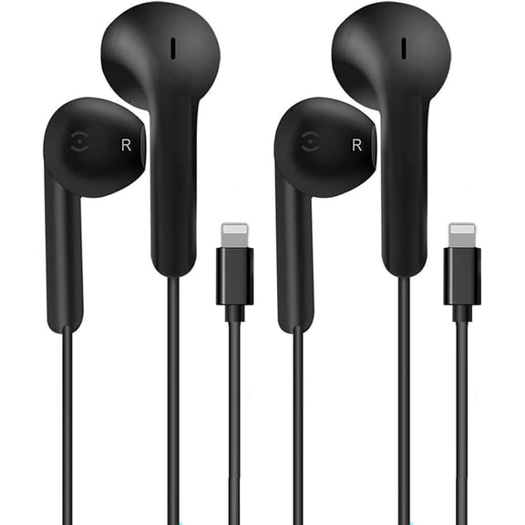 GUAJDE-iPhone Wired Earbuds wtih Lightning Connector, Apple MFi Certified in Ear Earphones with Microphone Compatible with iPhone 14 13 12 11 Pro Max X XS XR 8 7 Plus (Black)