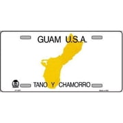 GUAM U.S.A. METAL NOVELTY LICENSE PLATE TAG - Aluminum  12 inch x 6 inch
