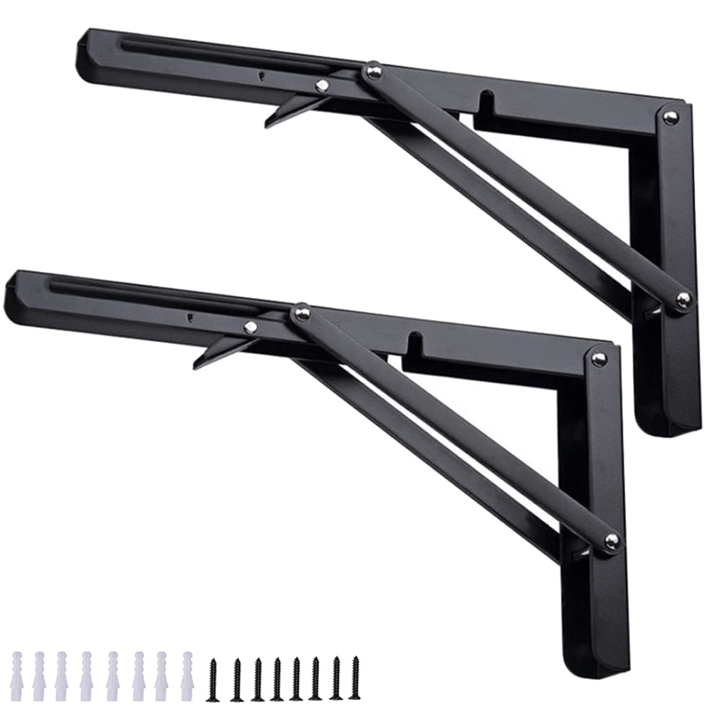 GUANGCAIJIA Folding Shelf Brackets 8'' Heavy Duty Sturdy Metal DIY Wall