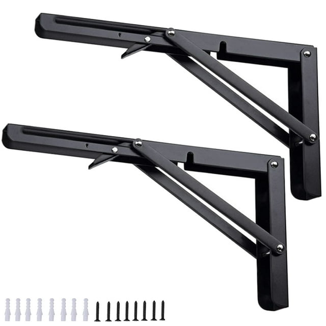GUANGCAIJIA Folding Shelf Brackets 8'' Heavy Duty Sturdy Metal DIY Wall