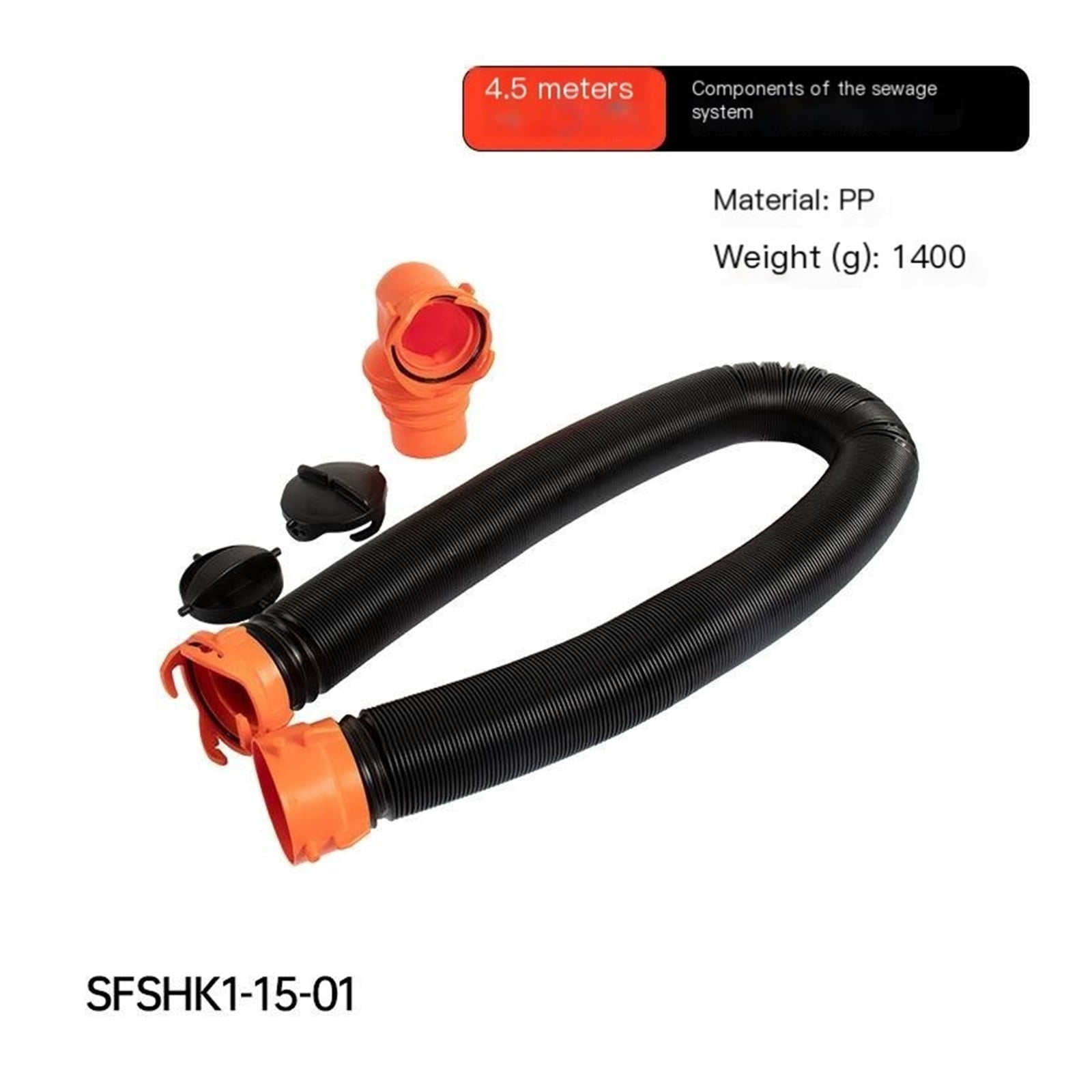 GUANGHUI 15-Ft RV Sewer Hose Kit - Features Elbow Fitting w/Removable 4 ...