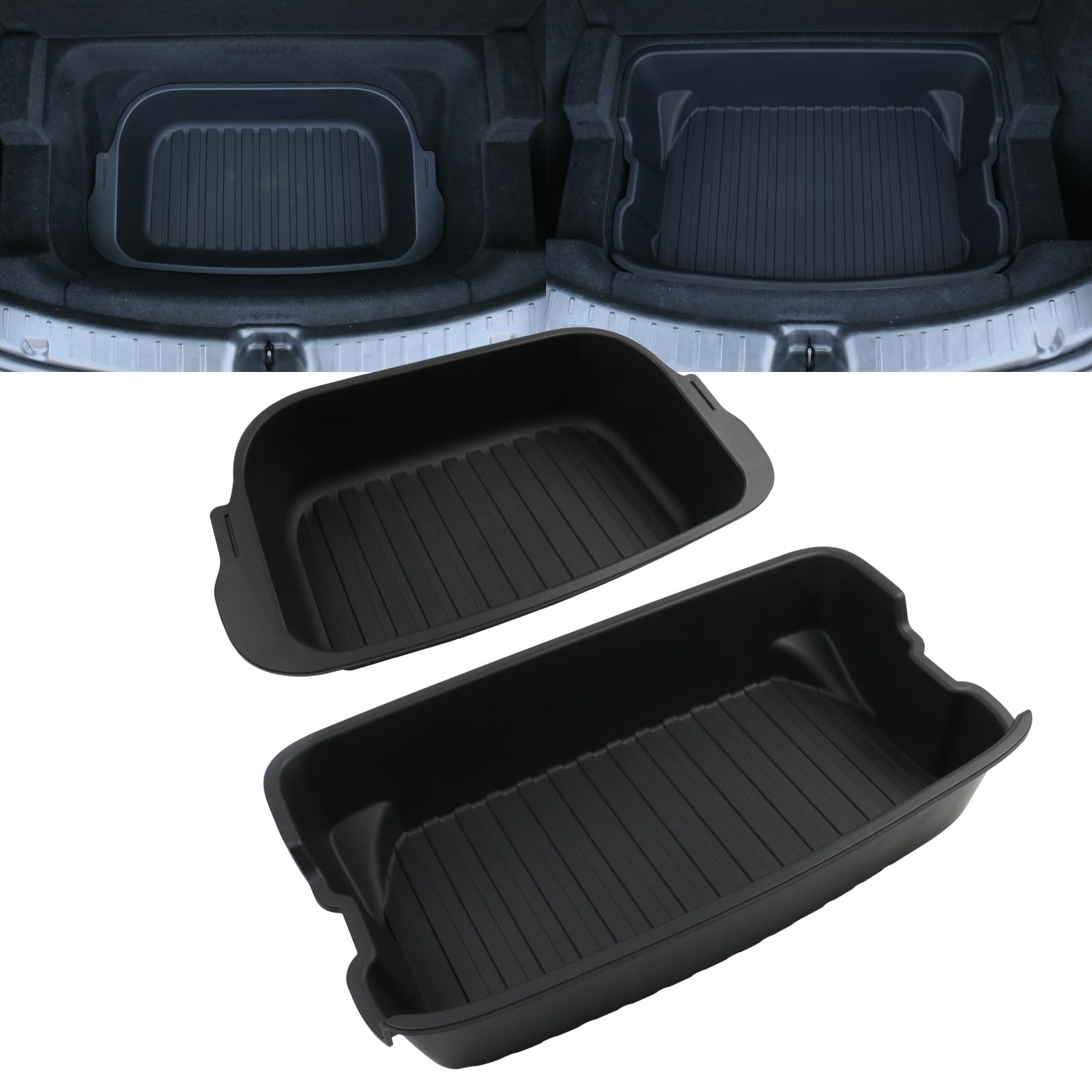 GUANGHUI 2 Pcs Trunk Organizer for 2025 2026 Tesla Model Y Juniper Trunk Storage Box Organizer Tray