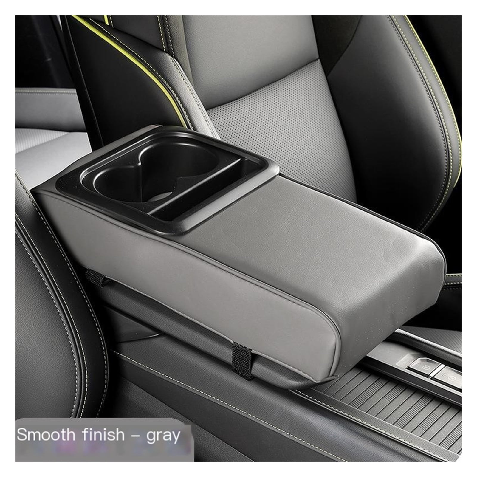 GUANGHUI Auto Center Console Armrest Pillow Arm Rest Cover Memory Foam Car Armrest Cushion with Cup Holder & Phone Holder Car Interior Accessories Armrest Booster Cushion Universal for Most Car