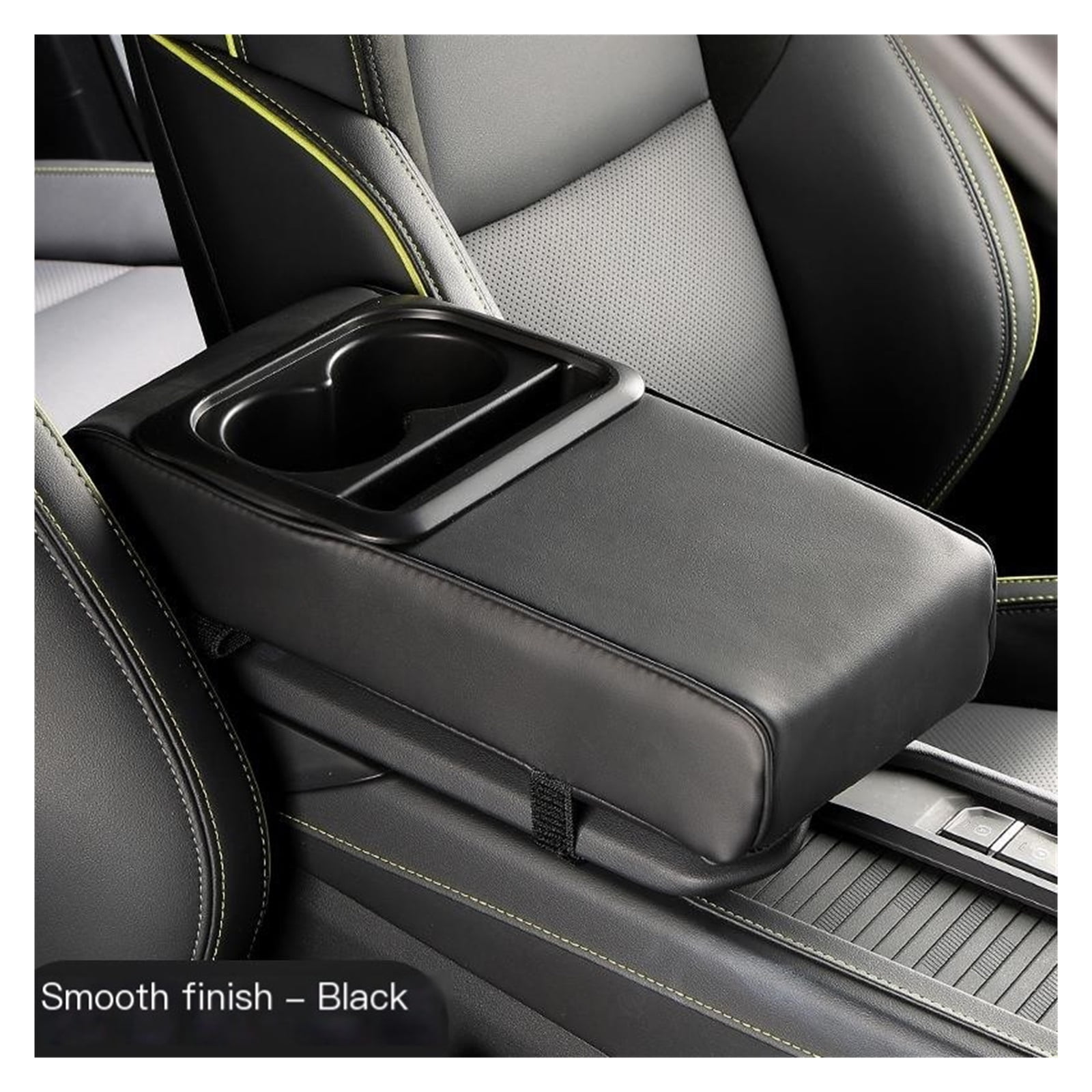 GUANGHUI Auto Center Console Armrest Pillow Arm Rest Cover Memory Foam Car Armrest Cushion with Cup Holder & Phone Holder Car Interior Accessories Armrest Booster Cushion Universal for Most Car