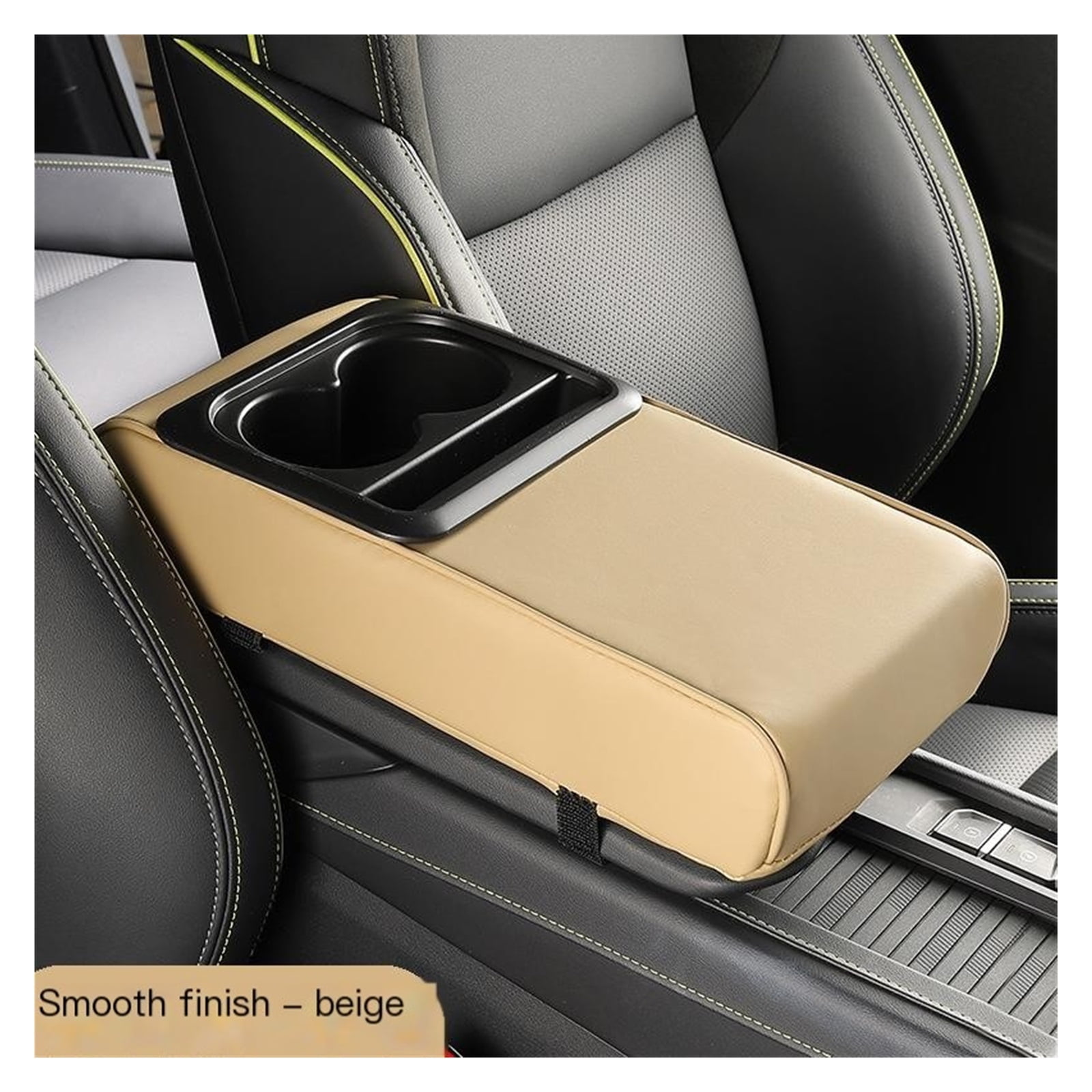 GUANGHUI Auto Center Console Armrest Pillow Arm Rest Cover Memory Foam Car Armrest Cushion with Cup Holder & Phone Holder Car Interior Accessories Armrest Booster Cushion Universal for Most Car