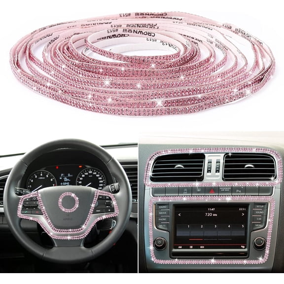 GUANGHUI Car Dashboard Automotive Decorative Interior Accessories, Pink, 16.4 ft
