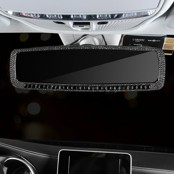 GUANGHUI Car Diamond-Encrusted Rearview Mirror Interior Rearview Mirror Decoration Diamond-Encrusted Creative Rhinestone Car Reversing Mirror Decoration
