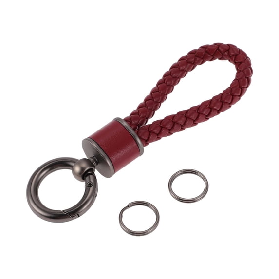 GUANGHUI Car Keychain Universal Key Chain with Ring for Key Fobs for Home for Women Faux Leather Dark Green