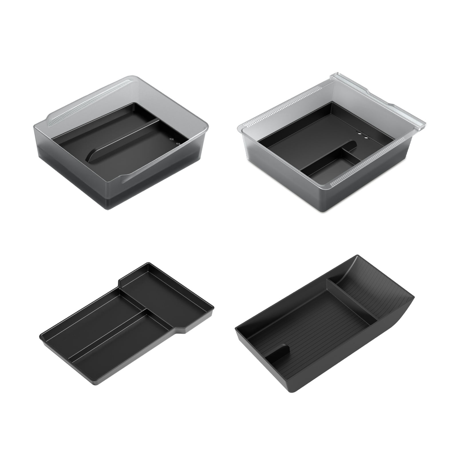 GUANGHUI for Tesla New Model Y Juniper Center Console Organizer Tray Divided Storage Double Layer Space Slide smoothly Model Y 2025 2026 Accessorie - 4 PCS, Black