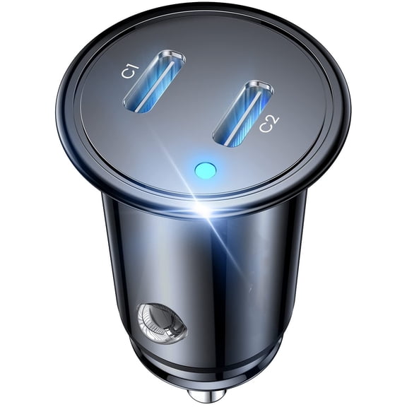 GUANGHUI USB C Car Charger for iPhone 15, Smallest 48W 3.0A Car Charger Adapter Fast Charginig, PD 3.0 Dual USB Compatible with iPhone 15 Pro Max Plus/14/13 Pro/12 Pro/12 Mini, Galaxy, iPad Pro