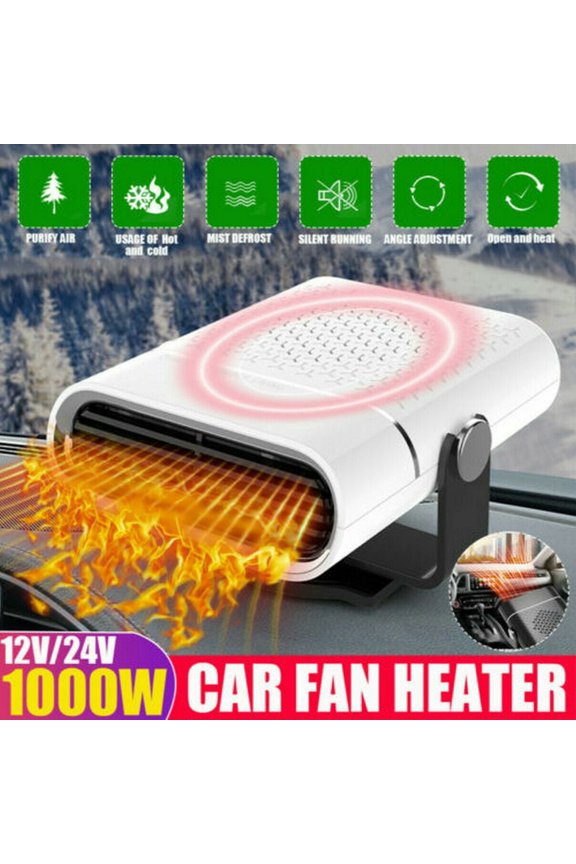 GUANGHUI Upgrade Car Heater Defroster, MUTOCAR 2 in 1 Auto Car Windshield Heater Cooling Fan Plug into Cigarette Lighter 12V Auto Defogger 360° Rotatable Fast Heating Quickly Defrost (black)