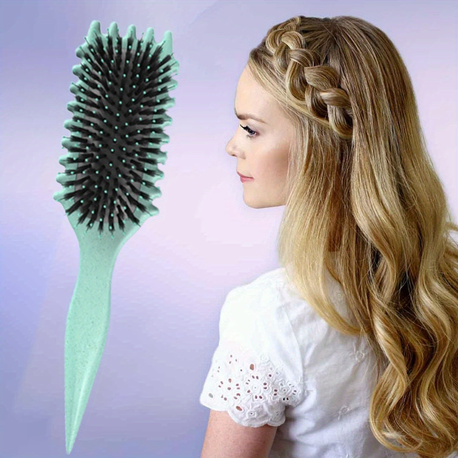 GUANGZHYZYFUS Beige Boar Bristle Hair Brush Styling Brush for