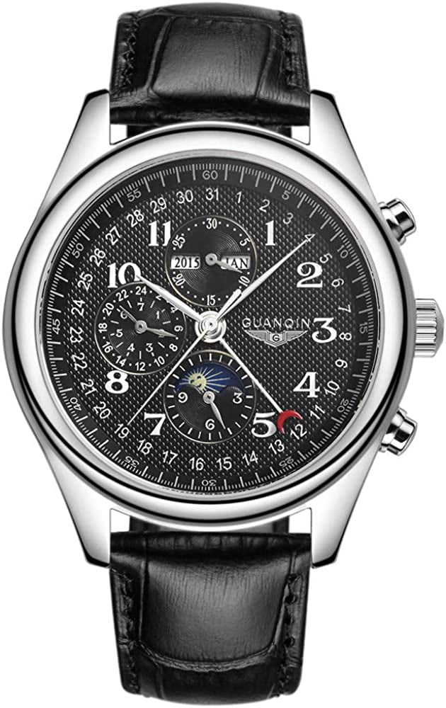 Silver black leather