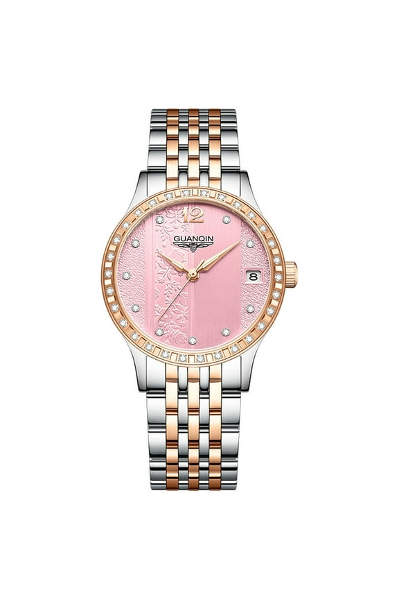 Automatic Watches Self Winding for Woman Stainless Steel Watch Simple Dress Mechanical Ladies Wristwatches Date Luminous Waterproof