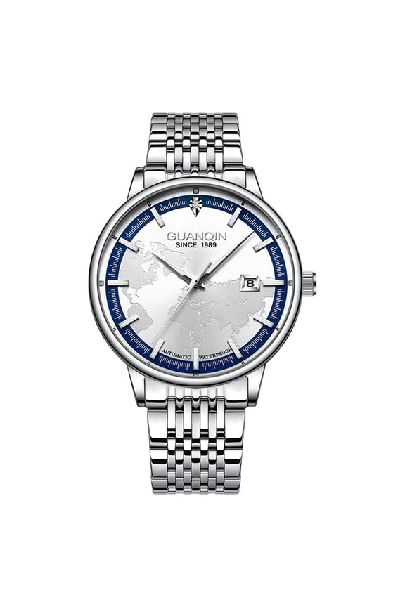 Brand Earth Map Dial Watch Men Sapphire Crystal Automatic Self-Winding Mechanical Wristwatch Man Waterproof Calendar Luminous Clock