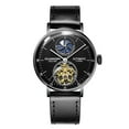thumbnail image 1 of GUANQIN Men Analog Automatic Self Winding Mechanical Skeleton Stainless Steel Leather Vintage Wrist Watch Moon Phase Chronograph Sapphire Mirror Clock Man Great Gift Choice for Holidays Birthday, 1 of 4