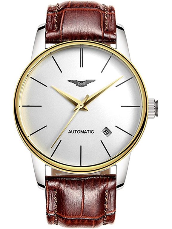 Men Analog Business Clock Japanese Automatic Self-Winding Mechanical Stainless Steel or Genuine Leather Band Vintage Wrist Watch Date