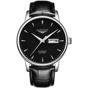 GUANQIN Men Analog Fashion Automatic Self-Winding Mechanical Stainless Steel Leather Wrist Watch Date Luminous
