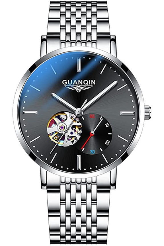 Men Automatic Mechanical Luminous Milanese/Stainless Steel/Leather Band Wrist Watch Skeleton Tourbillon Sapphire Crystal Waterproof Self-Winding Clock