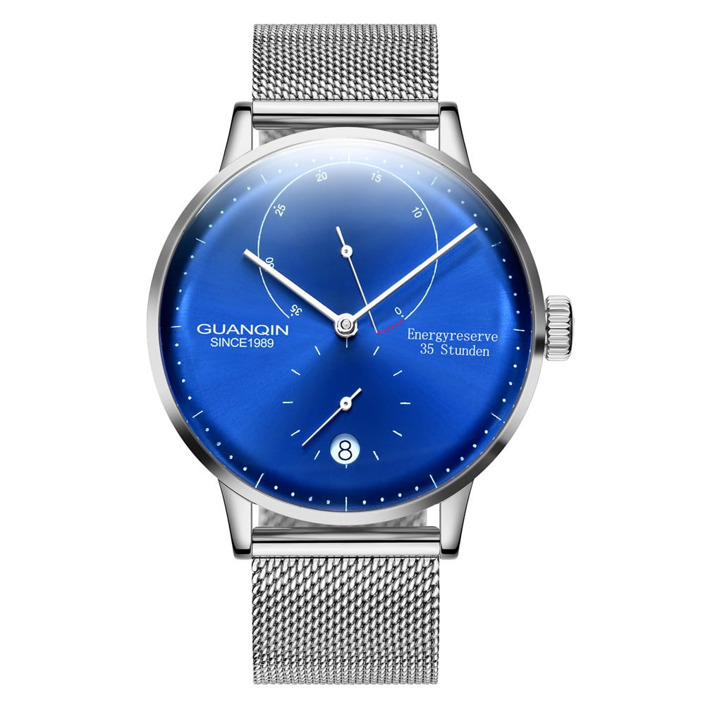GUANQIN Men Calendar Energy Reserve Analog Automatic Self Winding