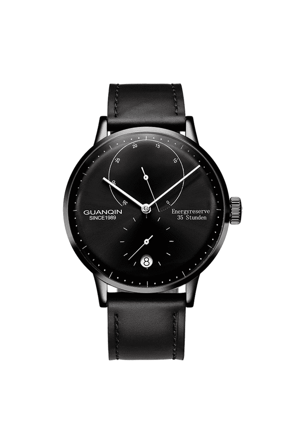 Men Calendar Energy Reserve Analog Automatic Self-winding Mechanical Business Wrist Watch with Stainless Steel or Leather Band Sapphire Crystal Mirror Waterproof Vintage Clock Man